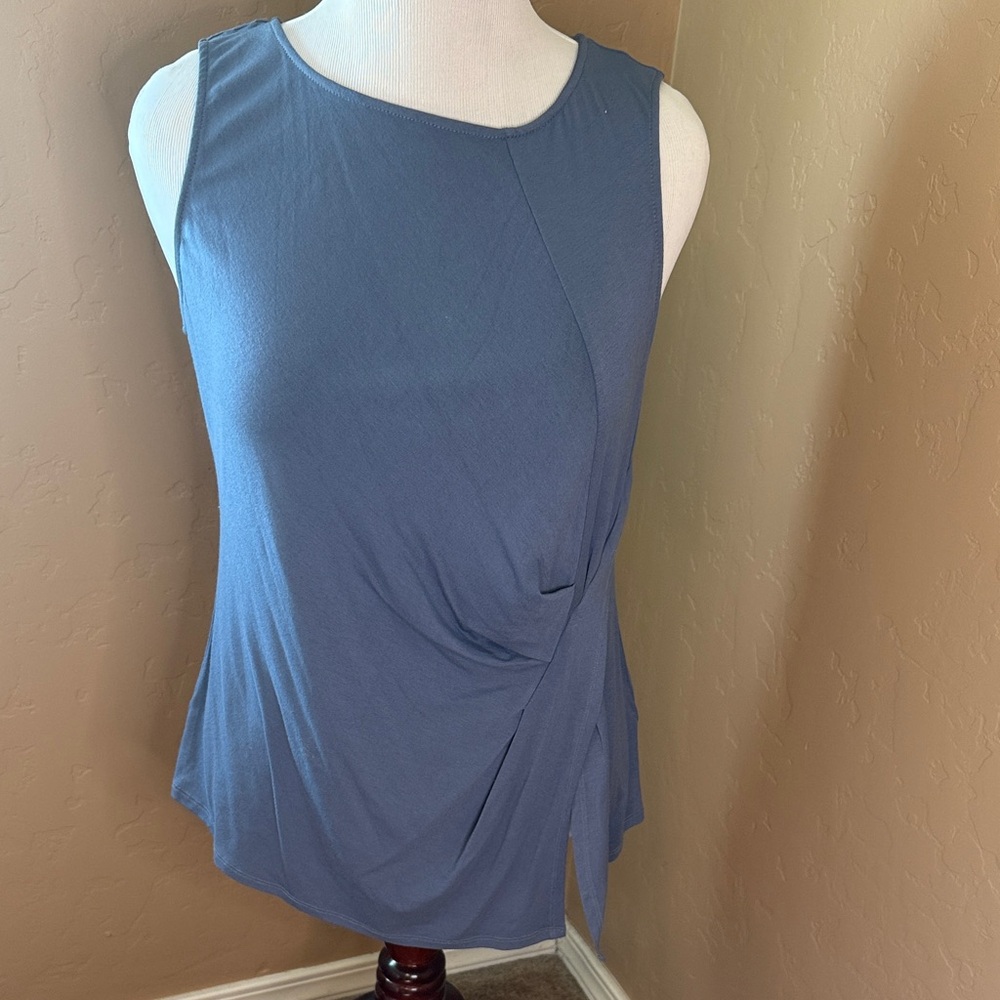 Vince Camuto Slate Blue Asymmetrical Tank Top